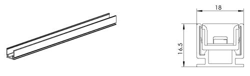פרופיל Type1, AL ליישום חיצוני (1 מטר לכל יחידה, ניתן לחתוך לכל אורך הנדרש)