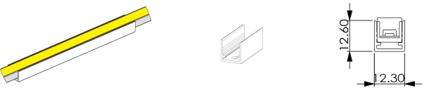 Type1, AL profile 1 mtr/pcs and 30mm לכל pc